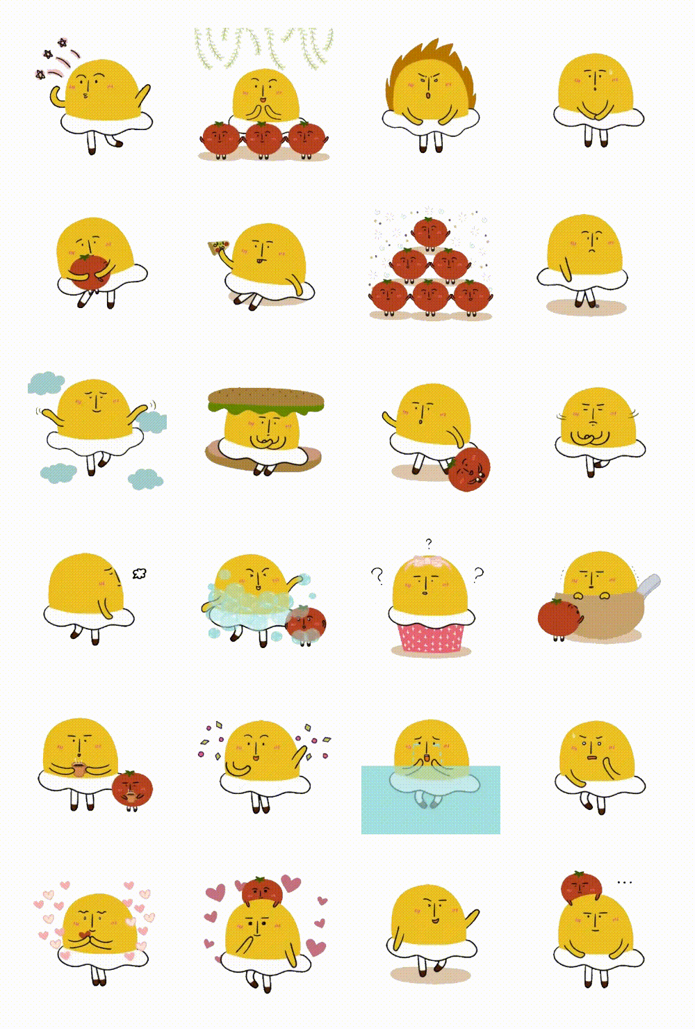 egg&chup Animation/Cartoon sticker pack for Whatsapp, Telegram, Signal, and others chatting and message apps