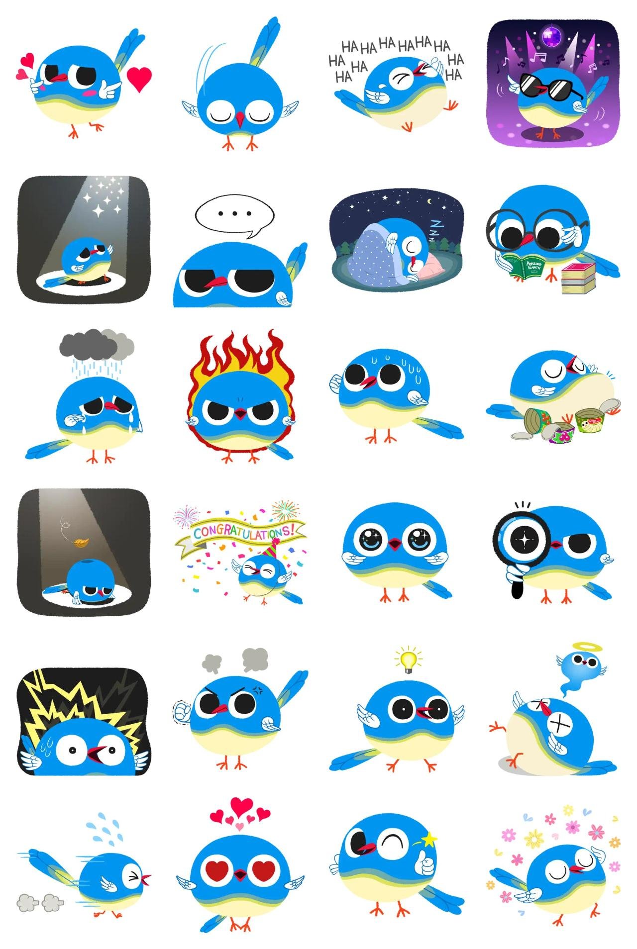 Sweet baby bird Panu Animals sticker pack for Whatsapp, Telegram, Signal, and others chatting and message apps