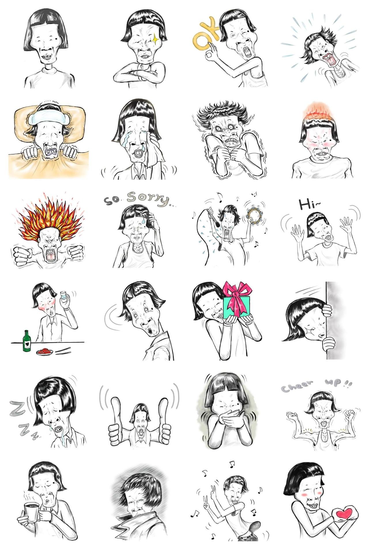 Funny guy  Bongsik Gag,People sticker pack for Whatsapp, Telegram, Signal, and others chatting and message apps