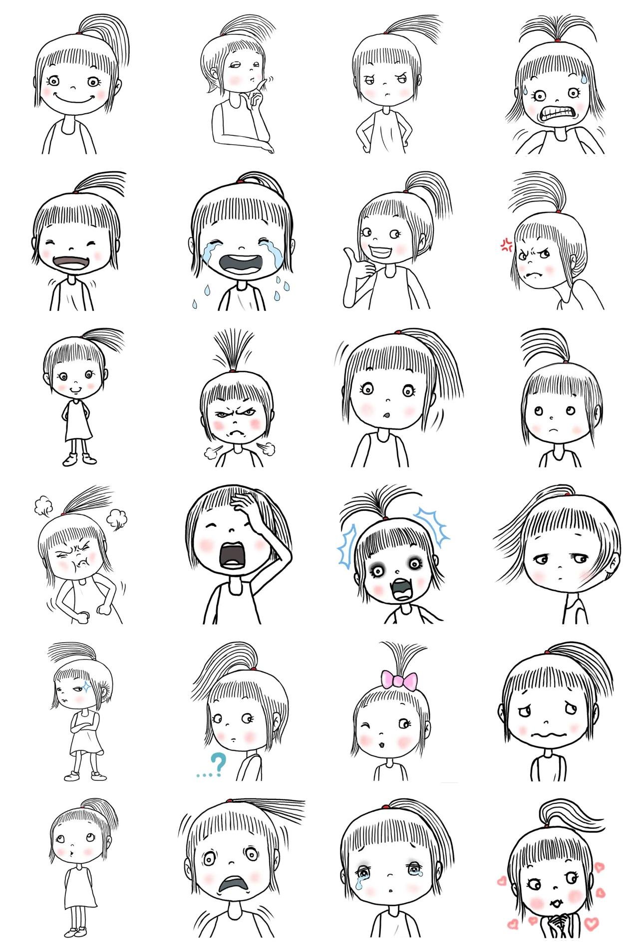 Cheerful girl Dami People sticker pack for Whatsapp, Telegram, Signal, and others chatting and message apps