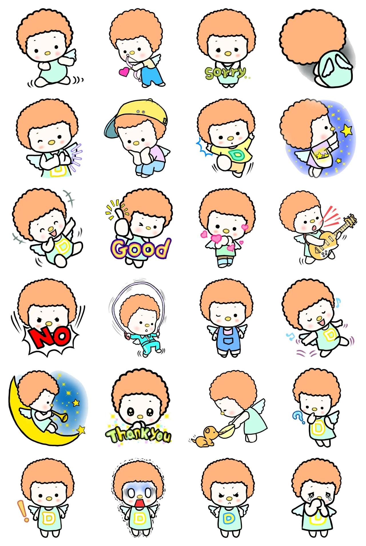 Baby angel Boonge People sticker pack for Whatsapp, Telegram, Signal, and others chatting and message apps