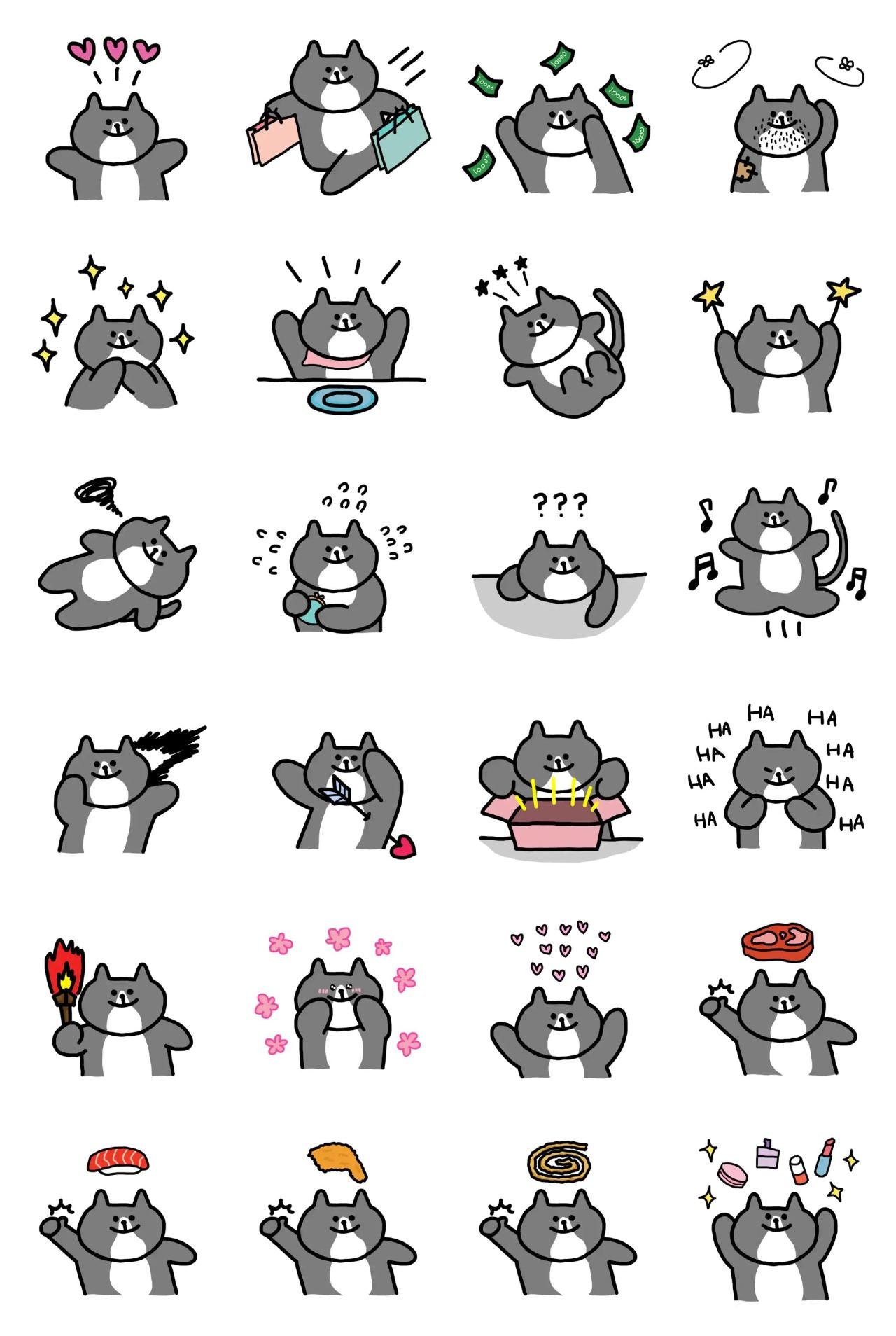 Poker Face Cat Animation/Cartoon,Animals sticker pack for Whatsapp, Telegram, Signal, and others chatting and message apps