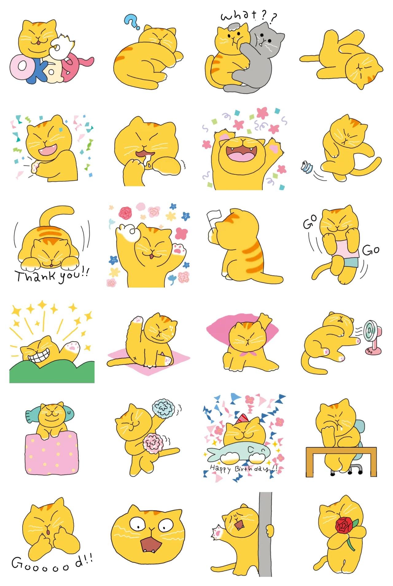 Lovely Smile Face Cat Celebrity,Animals sticker pack for Whatsapp, Telegram, Signal, and others chatting and message apps