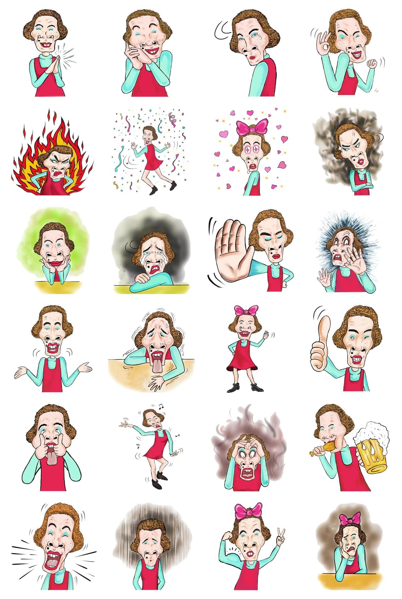 Elegant Lara People sticker pack for Whatsapp, Telegram, Signal, and others chatting and message apps