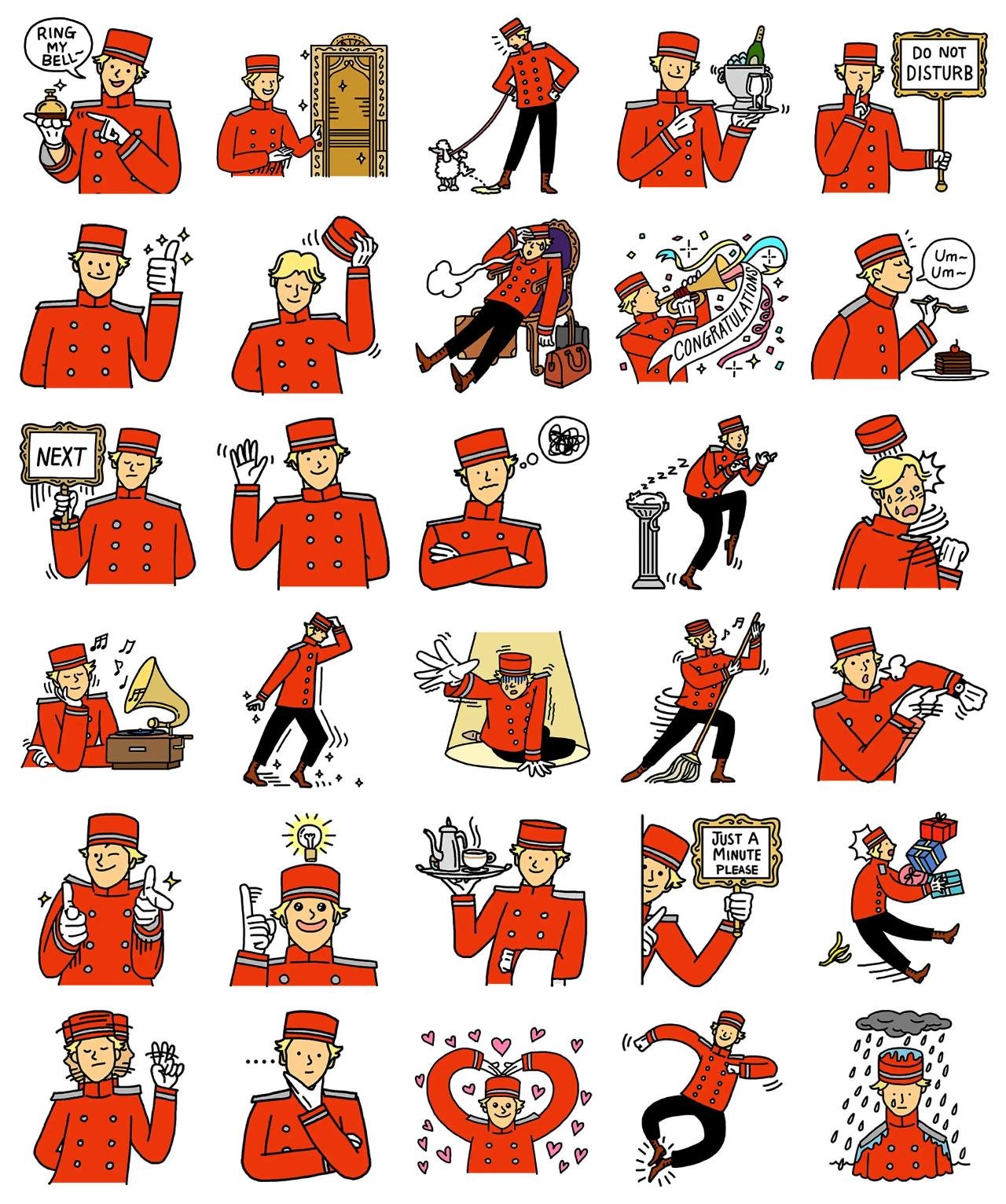 Bellboy Joseph Gag,People sticker pack for Whatsapp, Telegram, Signal, and others chatting and message apps