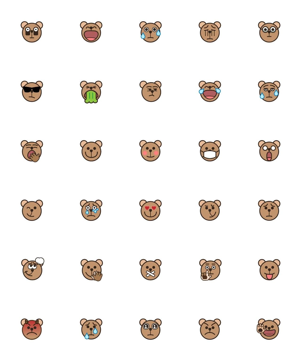 Emotional bear Gomti Animals sticker pack for Whatsapp, Telegram, Signal, and others chatting and message apps