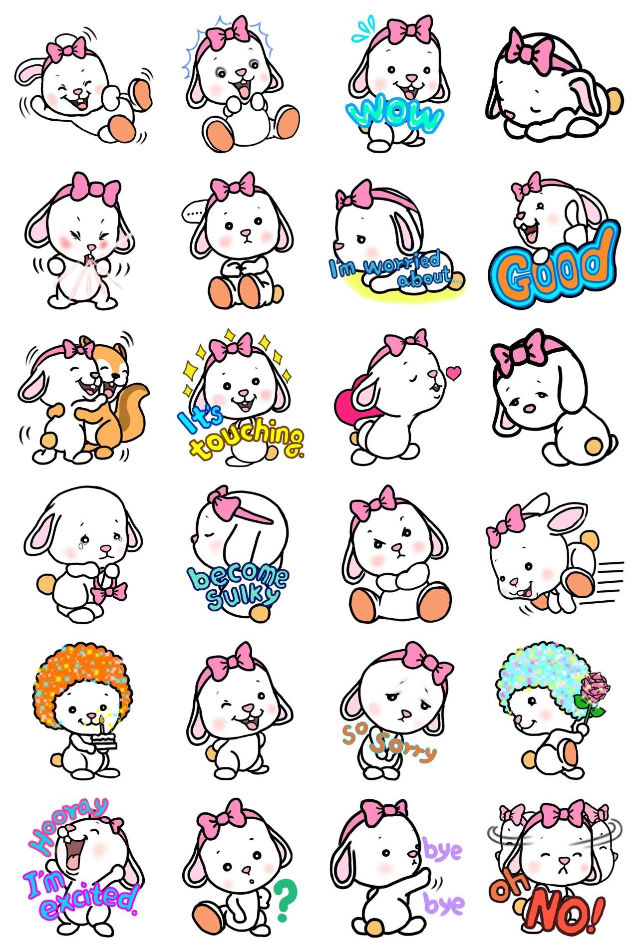 Baby Rabbit Tobi Animals sticker pack for Whatsapp, Telegram, Signal, and others chatting and message apps