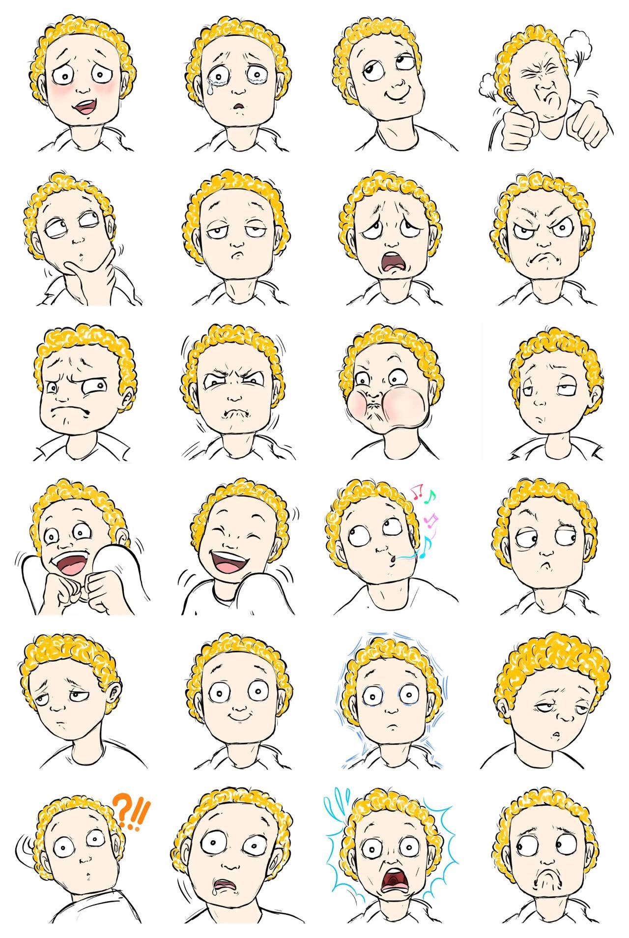 Cool guy Jyan People sticker pack for Whatsapp, Telegram, Signal, and others chatting and message apps