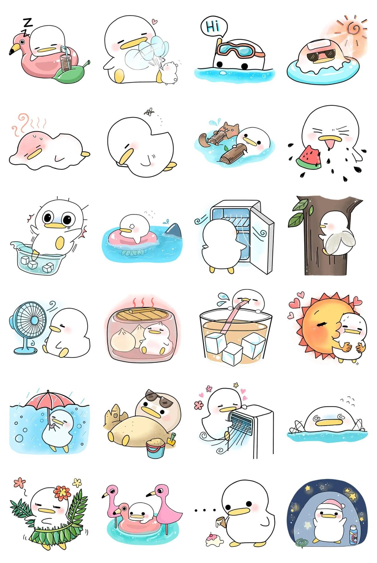 Summer of the Kuwak Animals sticker pack for Whatsapp, Telegram, Signal, and others chatting and message apps