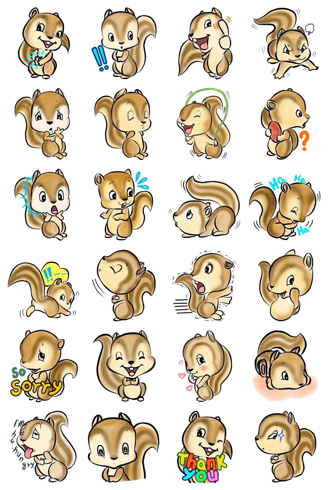 Baby Squirrel Dory Animals sticker pack for Whatsapp, Telegram, Signal, and others chatting and message apps