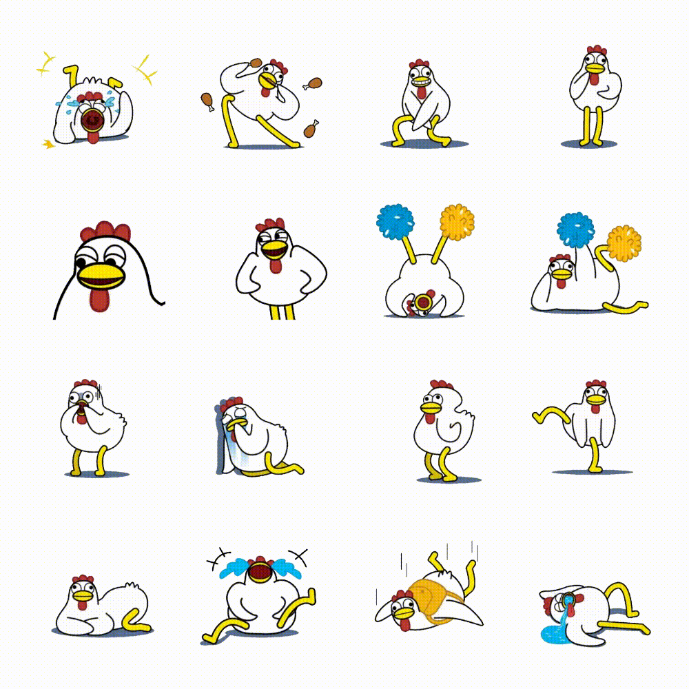 Daily Crazy Chicken 3 Animation/Cartoon,Animals sticker pack for Whatsapp, Telegram, Signal, and others chatting and message apps
