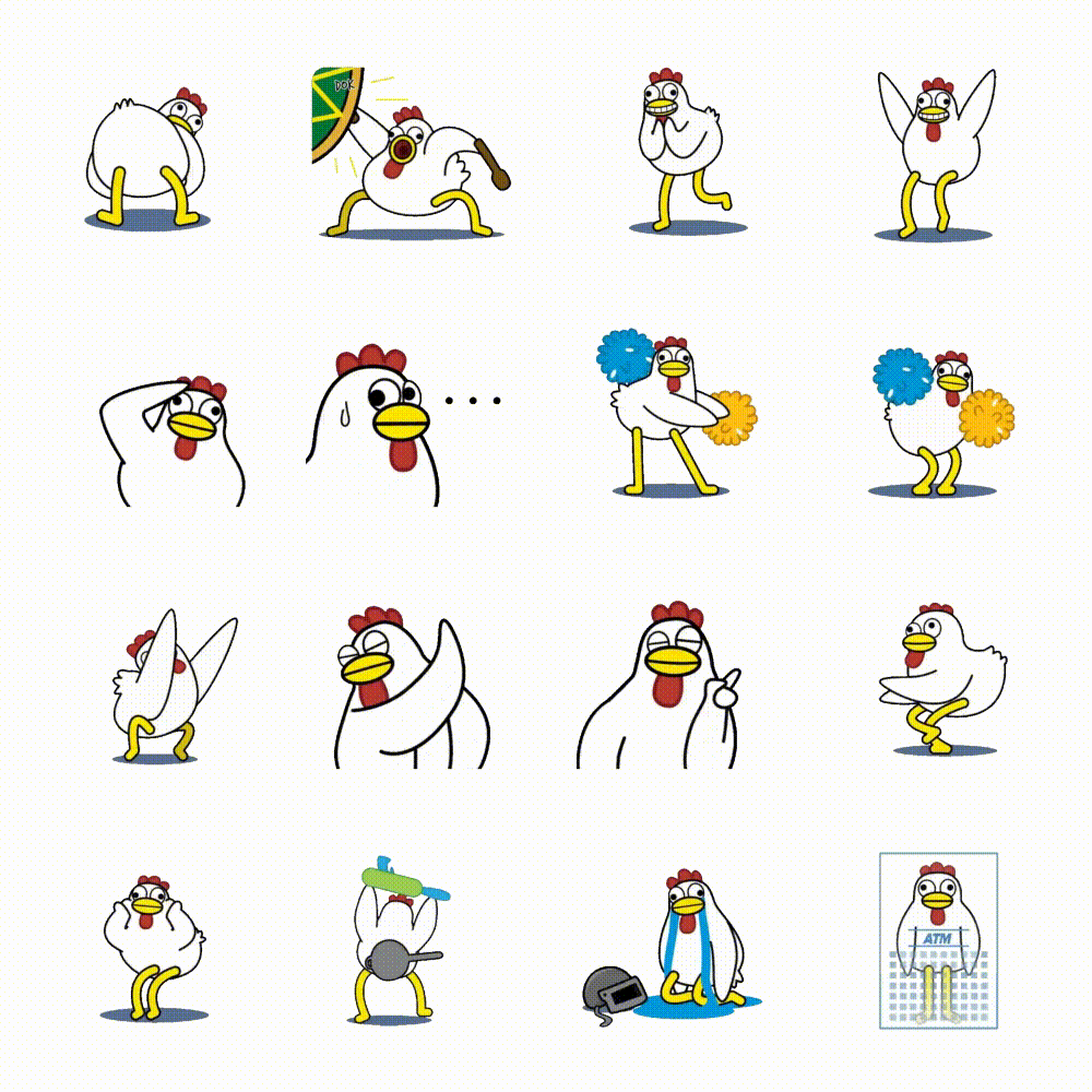 Daily Crazy Chicken 2 Animation/Cartoon,Animals sticker pack for Whatsapp, Telegram, Signal, and others chatting and message apps