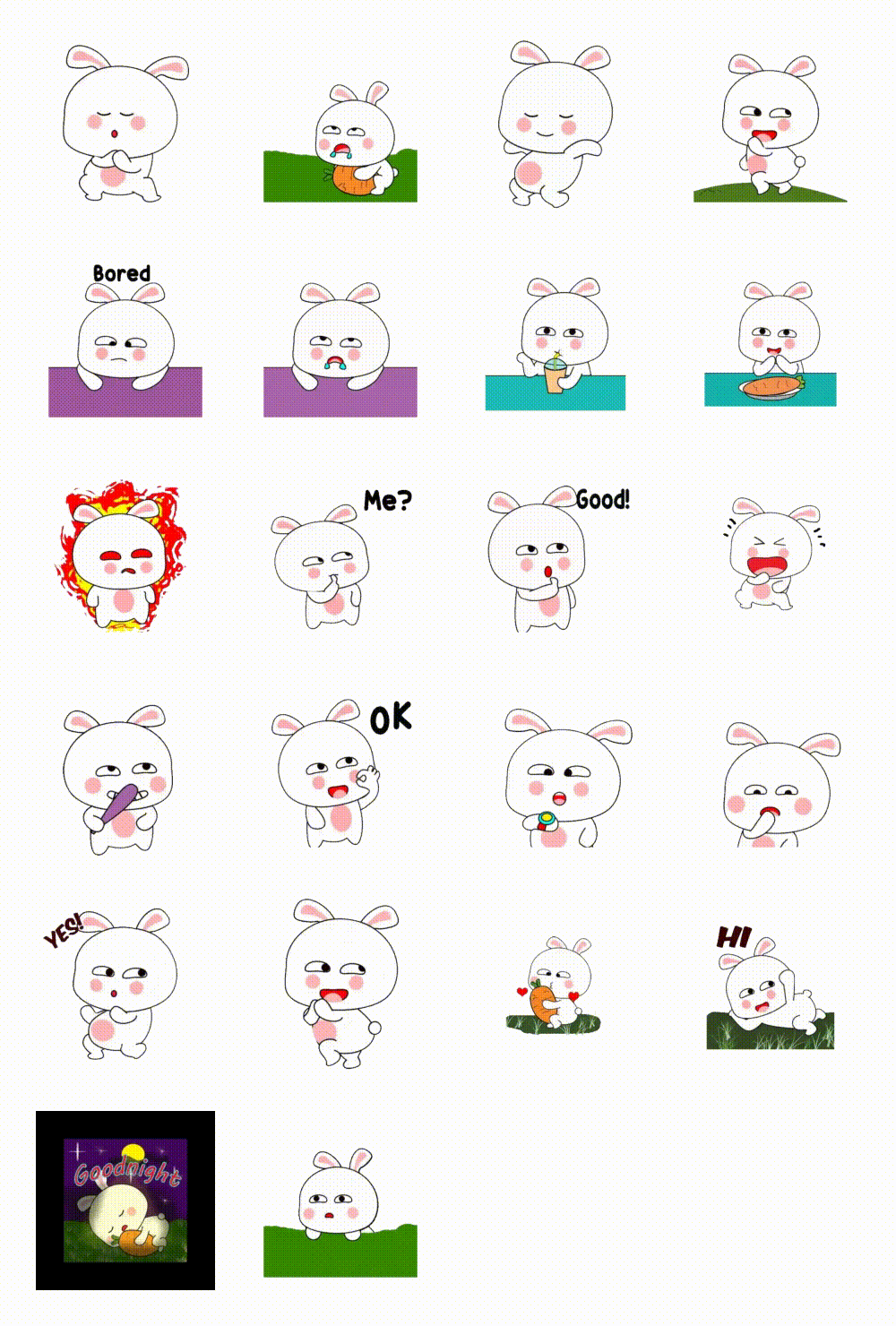Cute Bunny Animation/Cartoon,Animals,Romance sticker pack for Whatsapp, Telegram, Signal, and others chatting and message apps