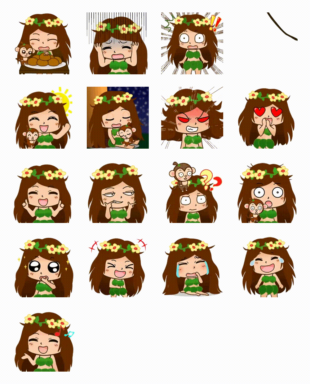 Girl Tarzan Yiner Animation/Cartoon,People sticker pack for Whatsapp, Telegram, Signal, and others chatting and message apps
