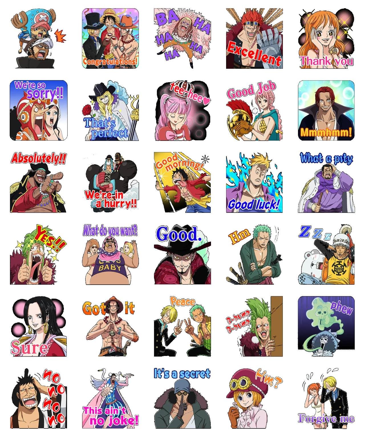 One Piece #18 Anime, One Piece sticker pack for Whatsapp, Telegram, Signal, and others chatting and message apps