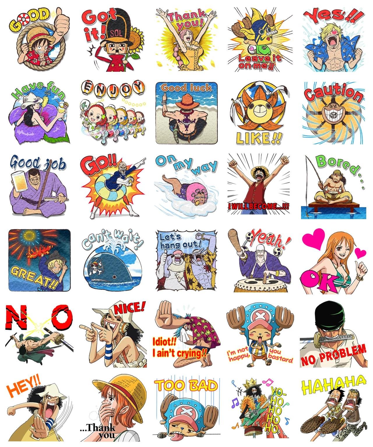 One Piece #24 Anime, One Piece sticker pack for Whatsapp, Telegram, Signal, and others chatting and message apps