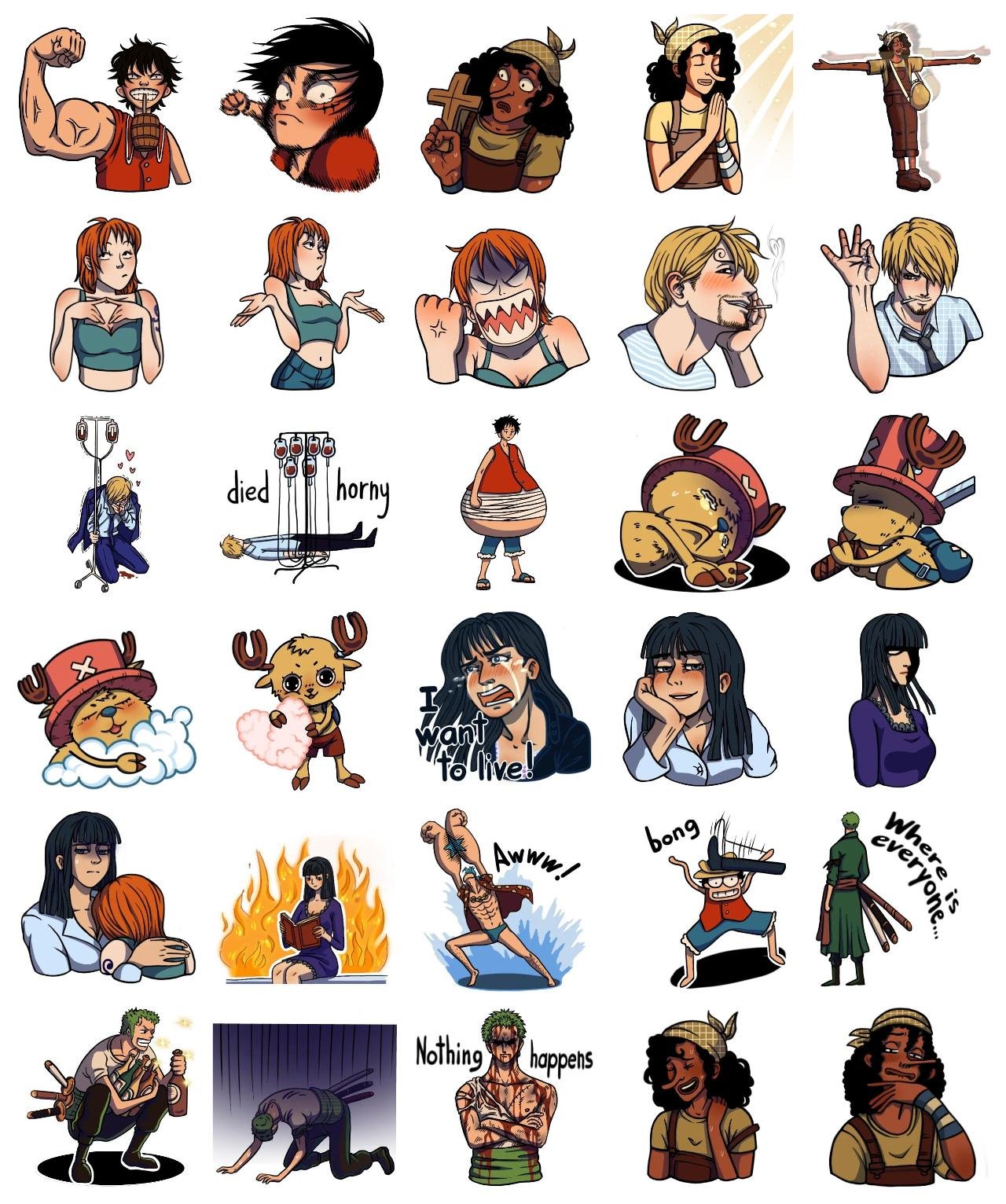 One Piece #28 Anime, One Piece sticker pack for Whatsapp, Telegram, Signal, and others chatting and message apps