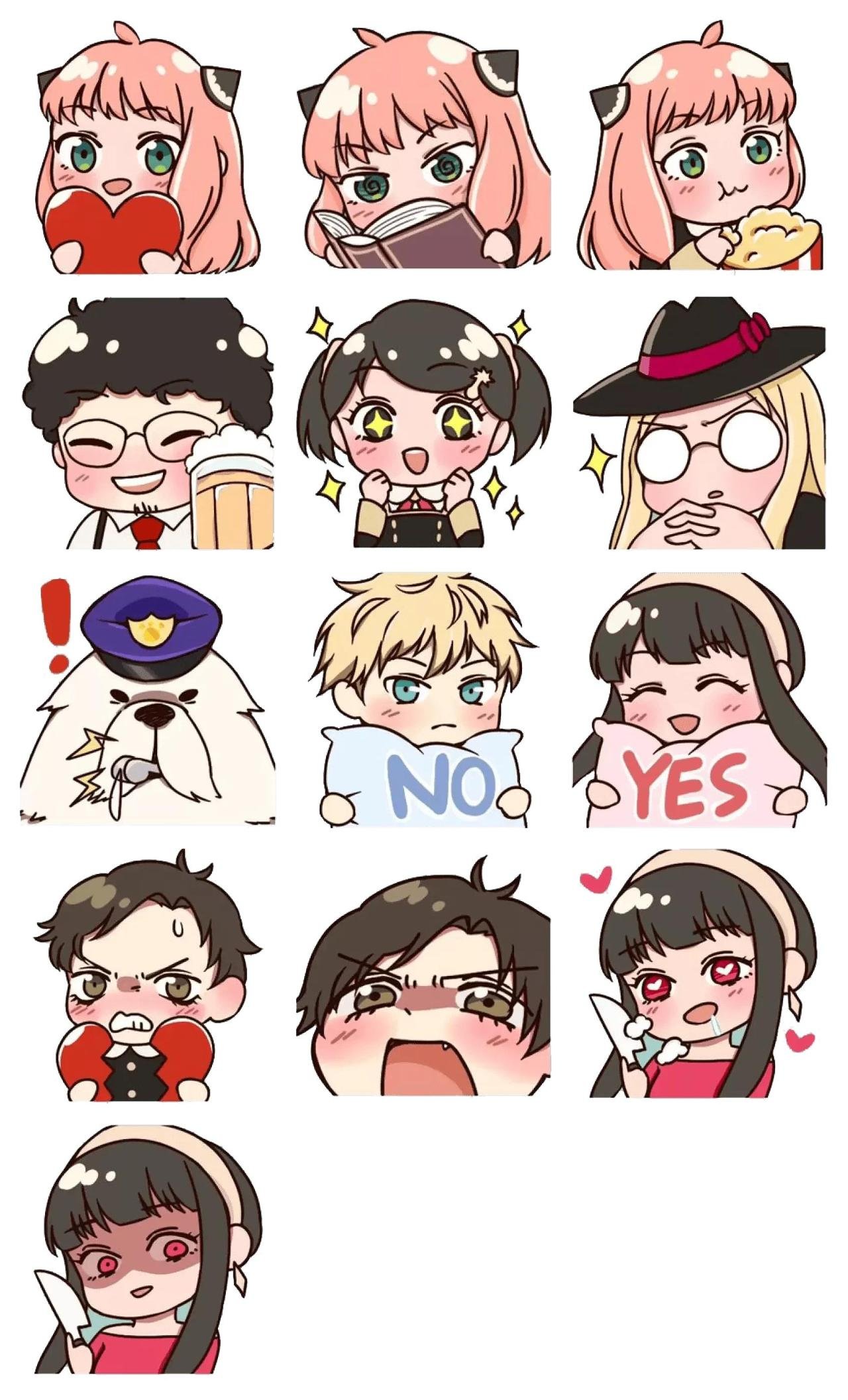 Spy x Family #4 Anime, Spy x Family sticker pack for Whatsapp, Telegram, Signal, and others chatting and message apps