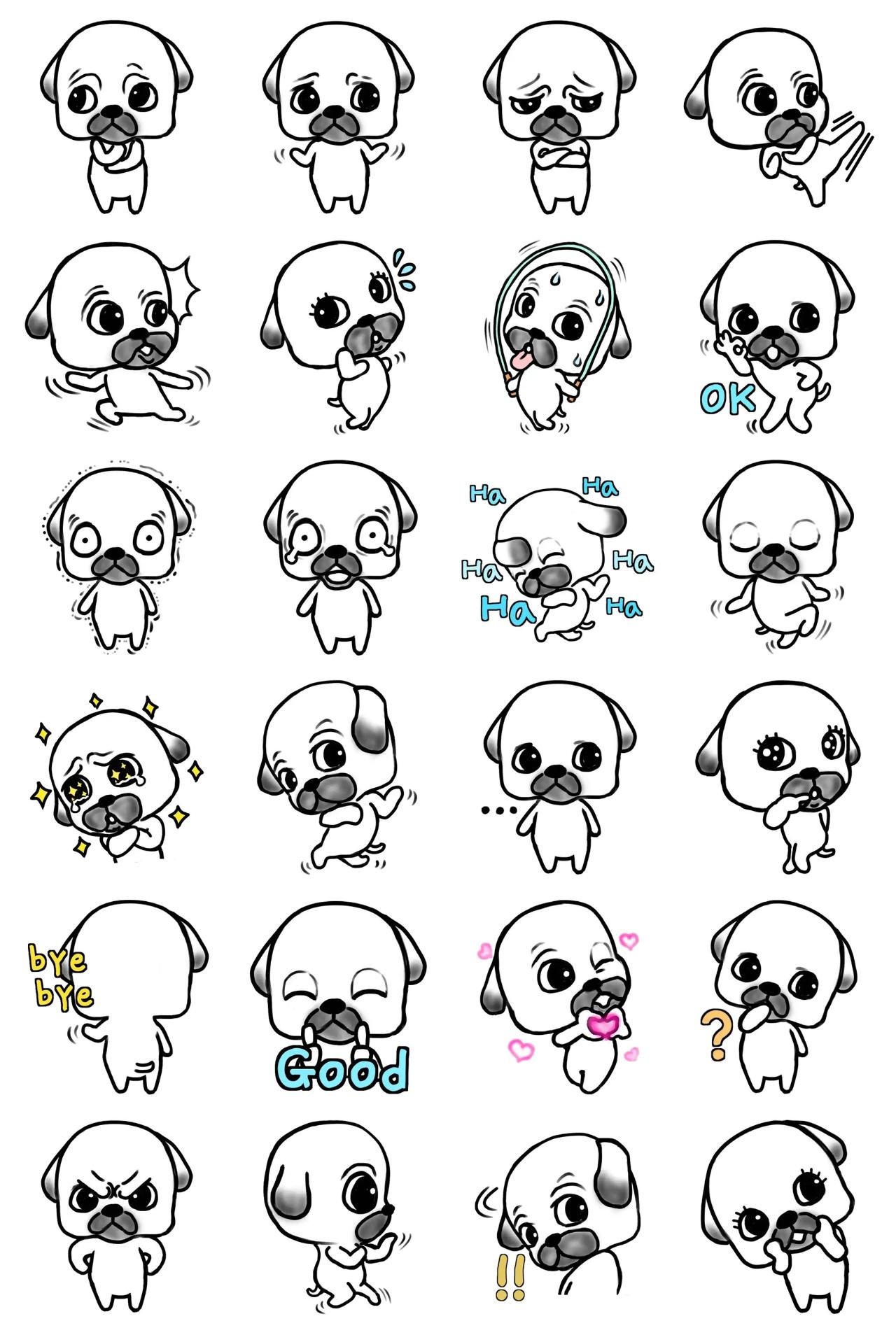 A cute puppy Donggu Animals sticker pack for Whatsapp, Telegram, Signal, and others chatting and message apps