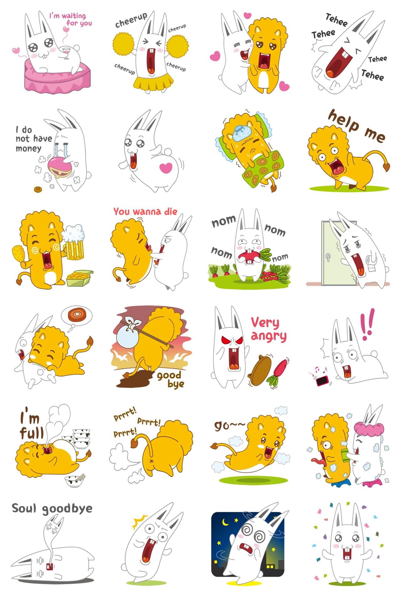 Raontoya Animals,Romance sticker pack for Whatsapp, Telegram, Signal, and others chatting and message apps