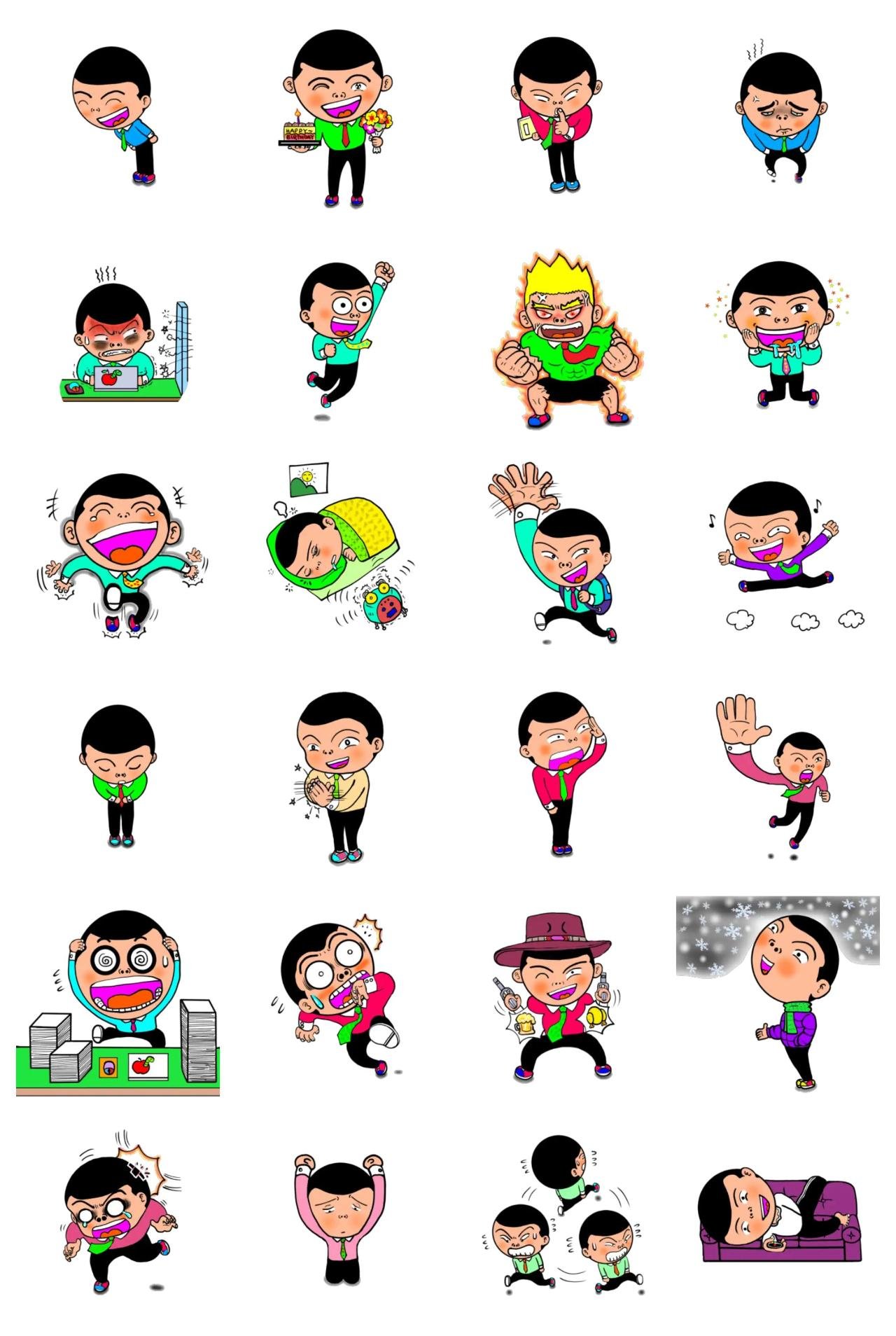 Mr. WorkerBee People sticker pack for Whatsapp, Telegram, Signal, and others chatting and message apps