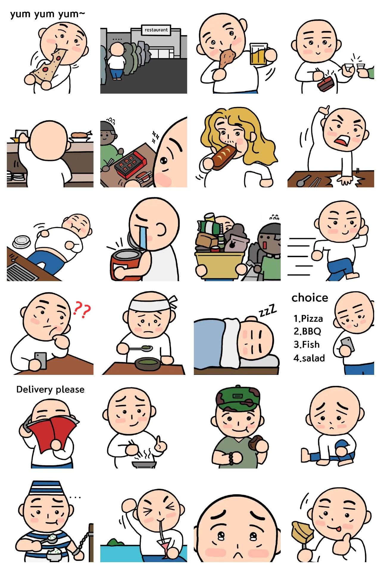 Hi Nung Animation/Cartoon,Food/Drink sticker pack for Whatsapp, Telegram, Signal, and others chatting and message apps