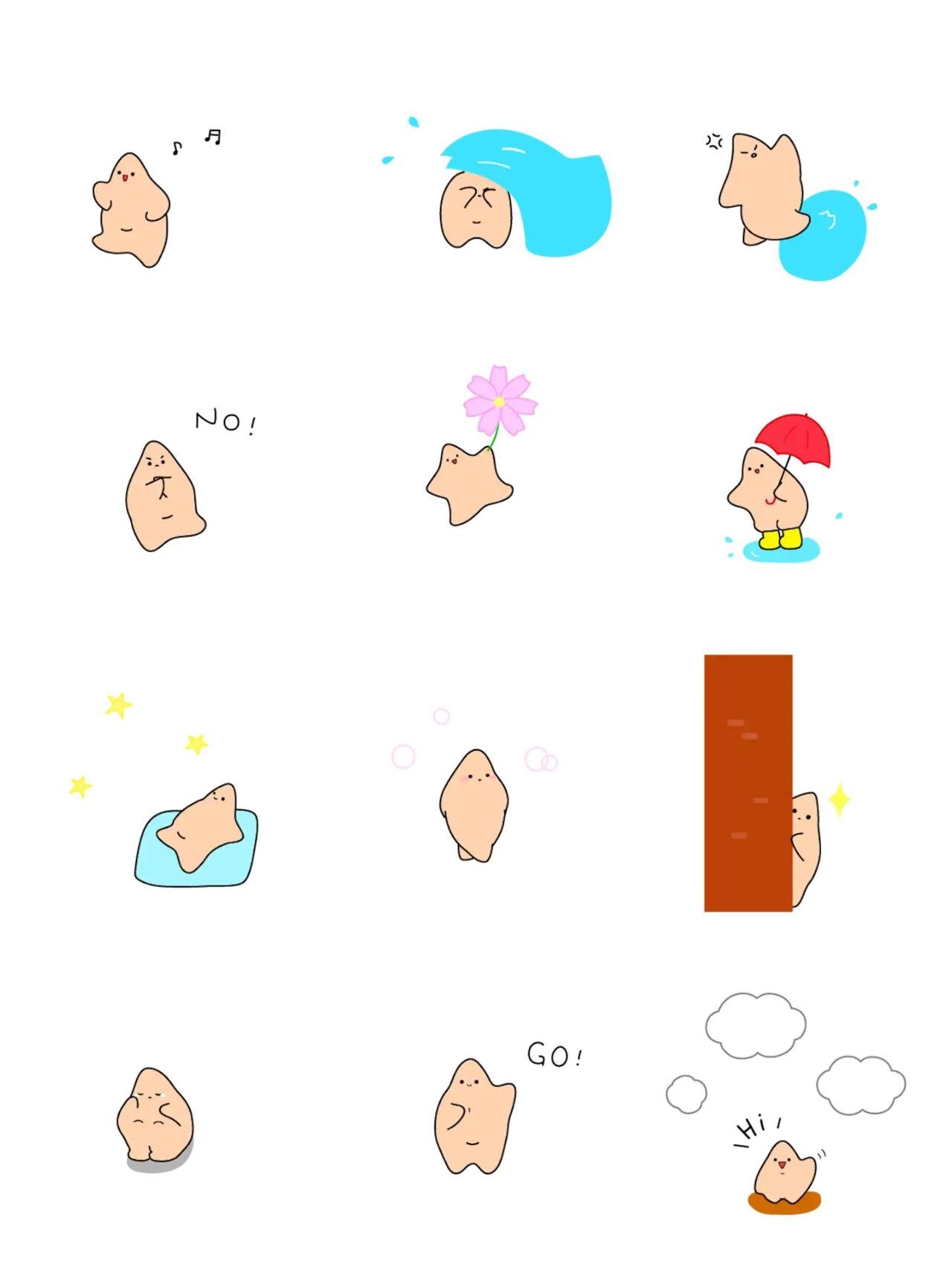 Mini mini starfish 2 Animation/Cartoon,Animals sticker pack for Whatsapp, Telegram, Signal, and others chatting and message apps
