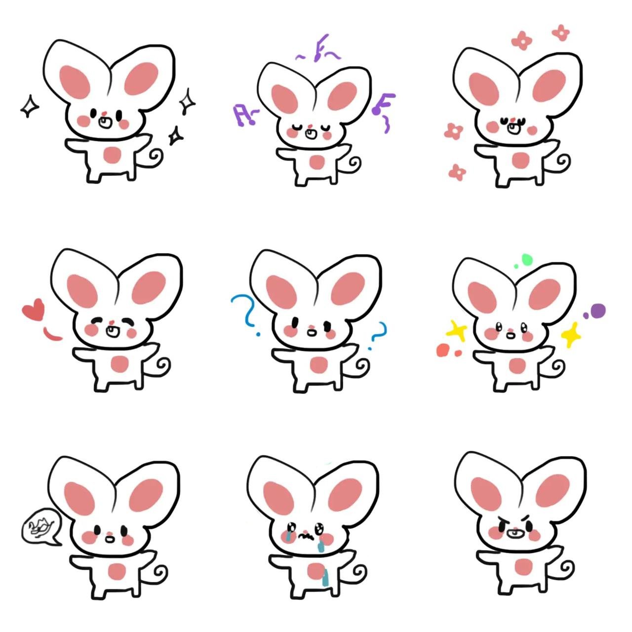 a friendly mouse Animation/Cartoon,Animals sticker pack for Whatsapp, Telegram, Signal, and others chatting and message apps