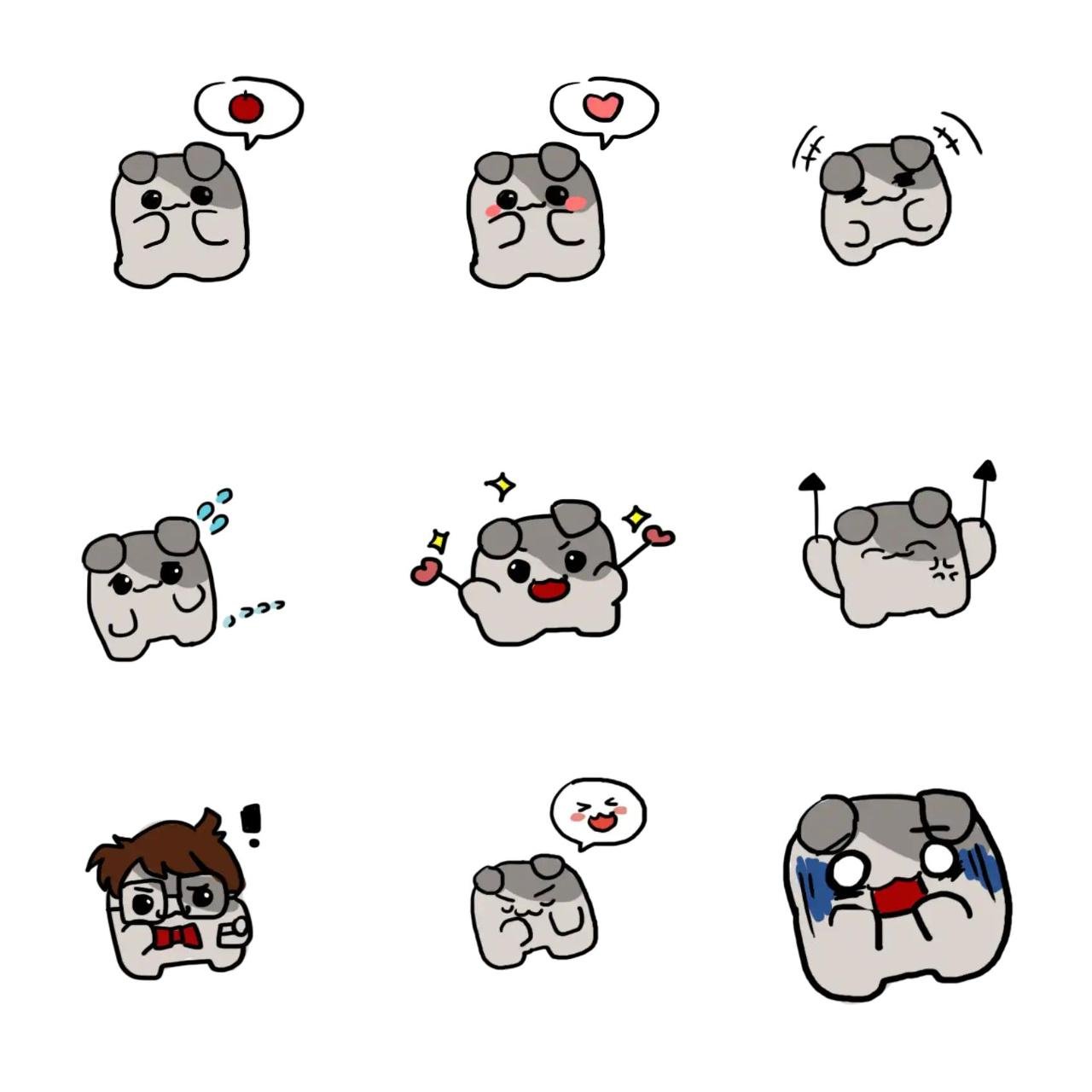 It's just a little cute puppy, Faro Animation/Cartoon,Animals sticker pack for Whatsapp, Telegram, Signal, and others chatting and message apps