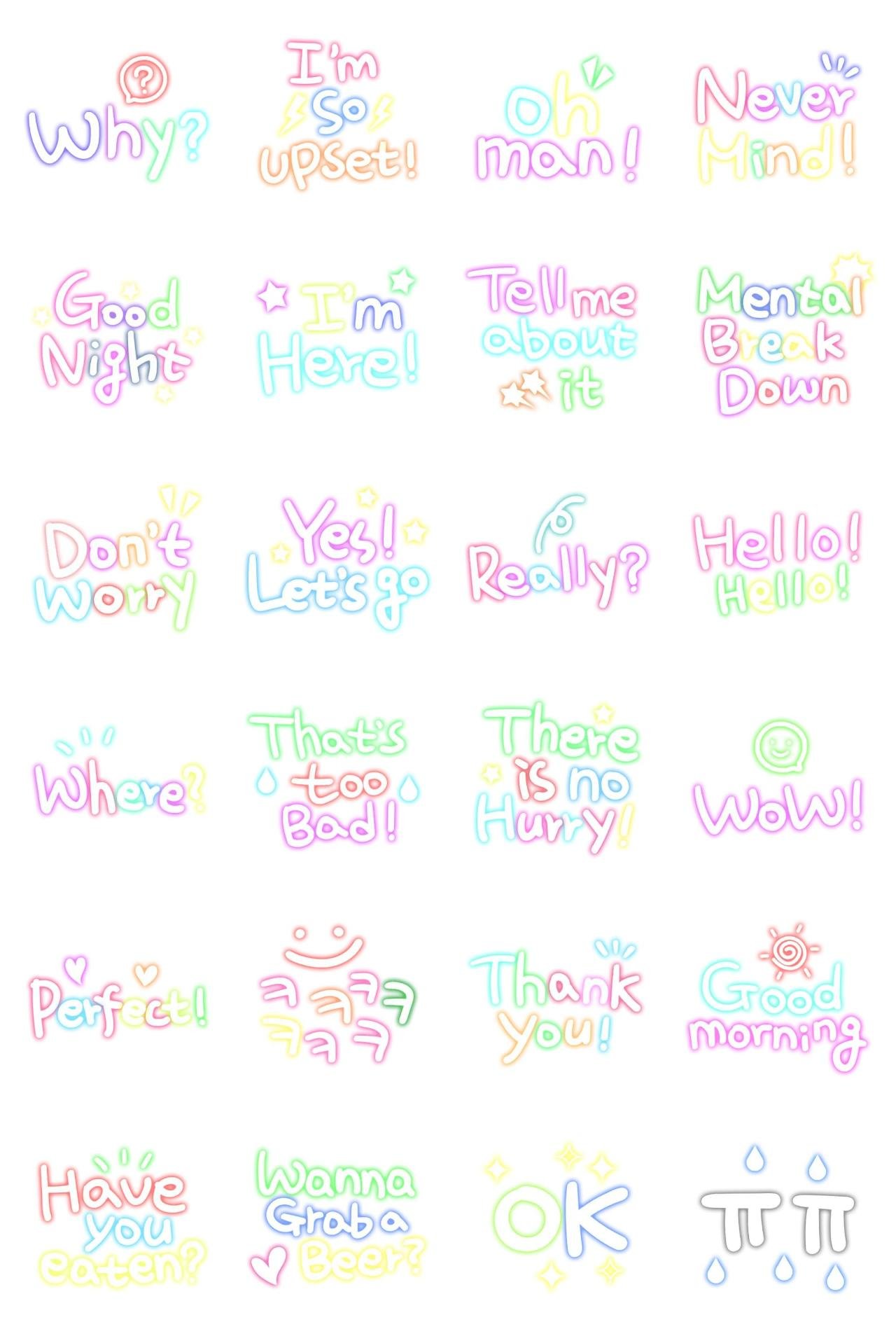 Bling Bling! Neonticon Phrases,Etc. sticker pack for Whatsapp, Telegram, Signal, and others chatting and message apps