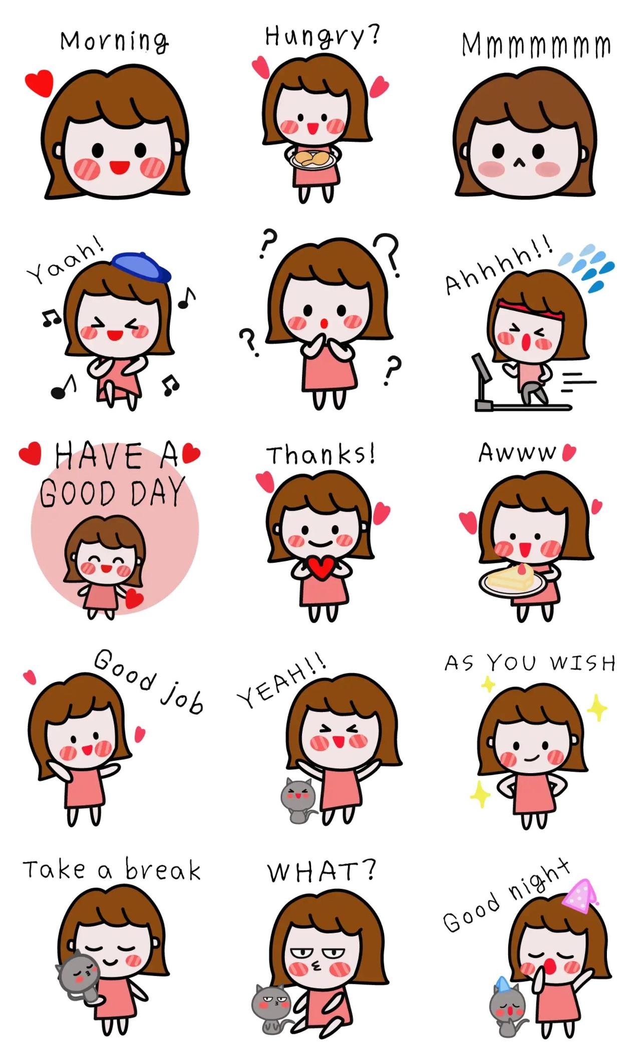 Hello Mia Animation/Cartoon,People sticker pack for Whatsapp, Telegram, Signal, and others chatting and message apps