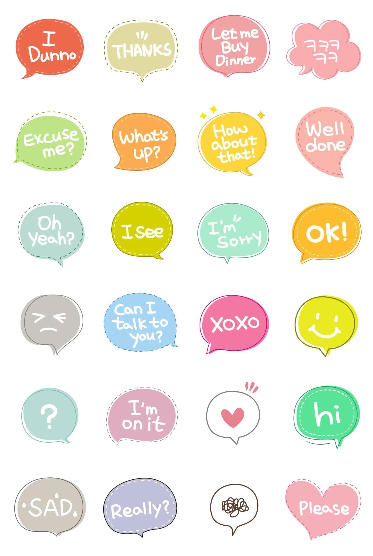 Bubble talk 2 Phrases,Etc. sticker pack for Whatsapp, Telegram, Signal, and others chatting and message apps