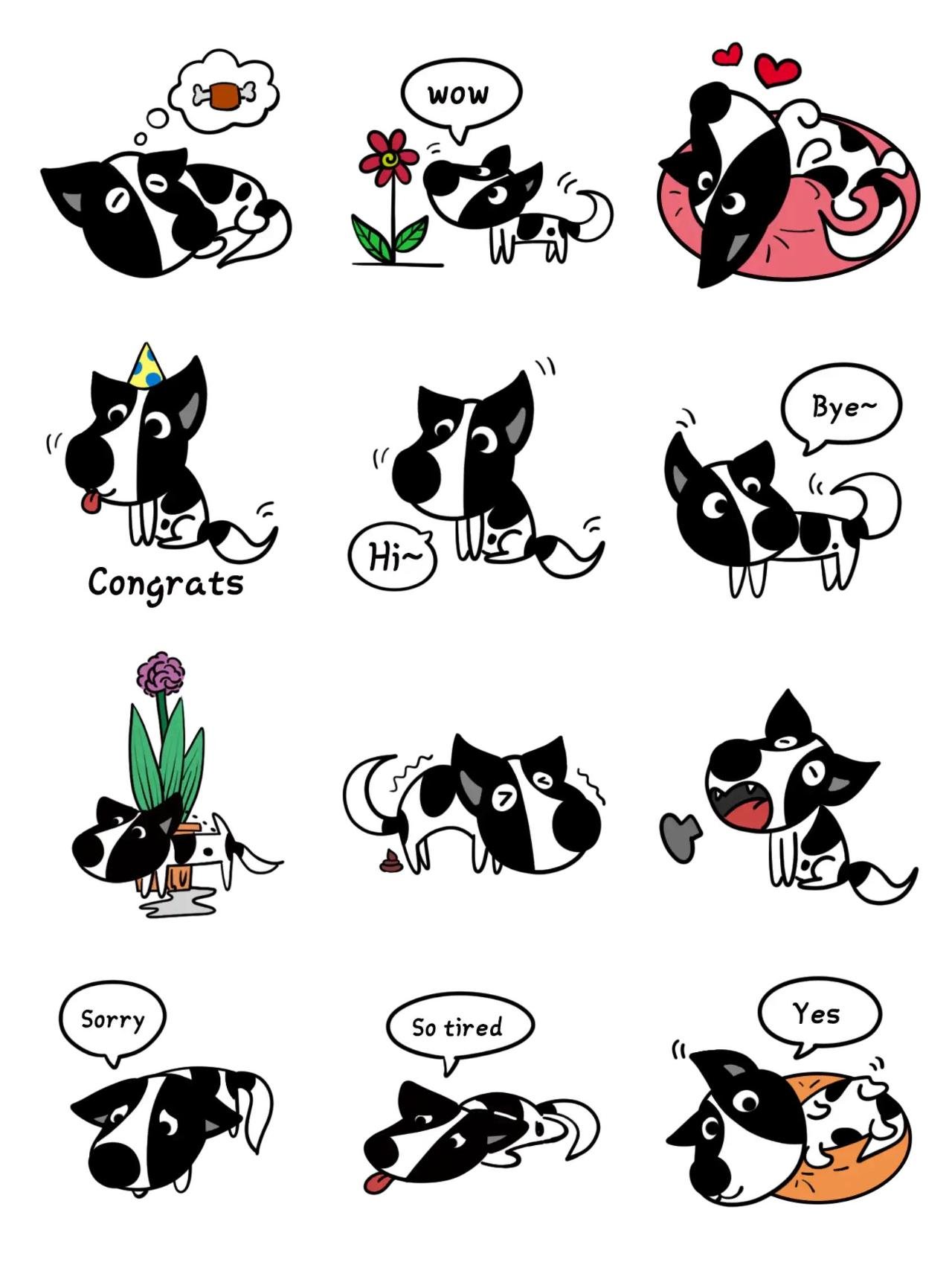 Happy dog Animation/Cartoon,Animals sticker pack for Whatsapp, Telegram, Signal, and others chatting and message apps