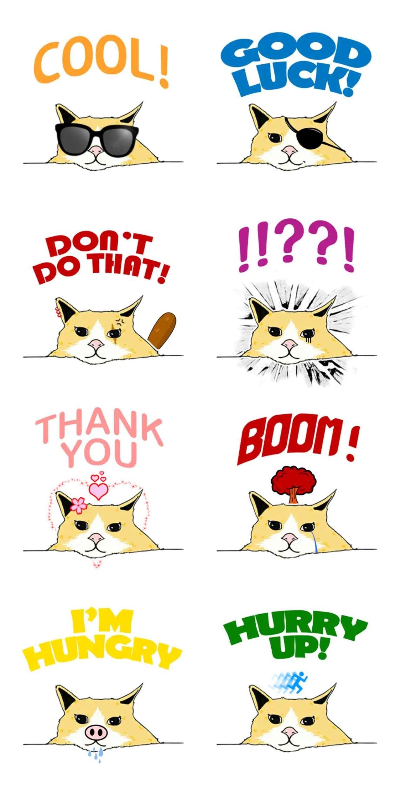 Careful Cat Stark Animals,Gag sticker pack for Whatsapp, Telegram, Signal, and others chatting and message apps