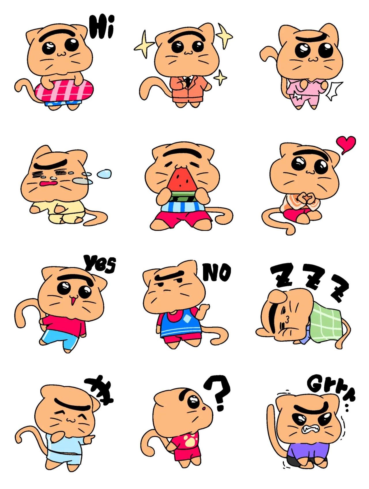 Everything is a cute cat! [2] Animation/Cartoon,Animals sticker pack for Whatsapp, Telegram, Signal, and others chatting and message apps