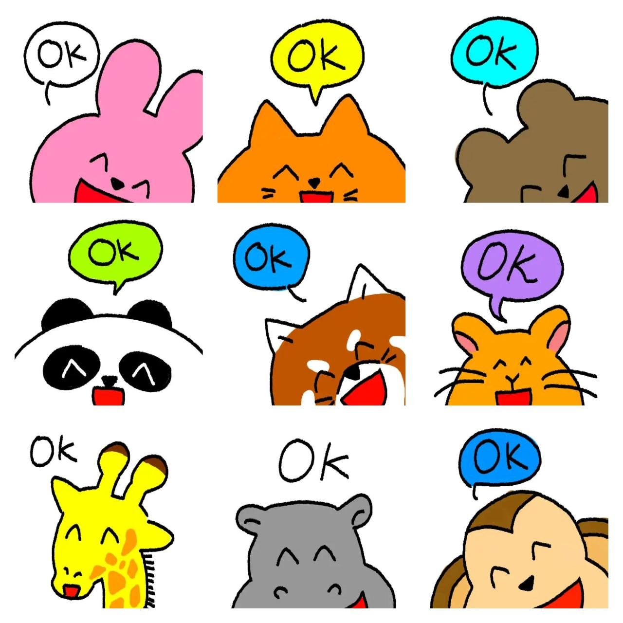 OK animal friends Animals sticker pack for Whatsapp, Telegram, Signal, and others chatting and message apps