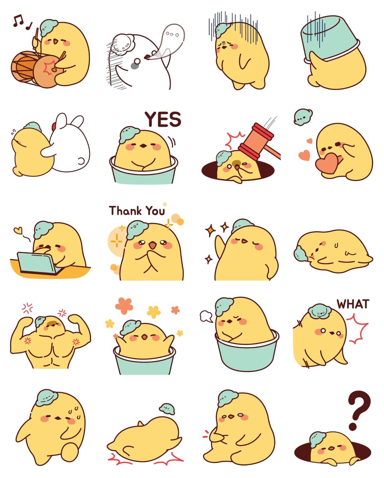 Cup duck's daily life Animals,Etc. sticker pack for Whatsapp, Telegram, Signal, and others chatting and message apps