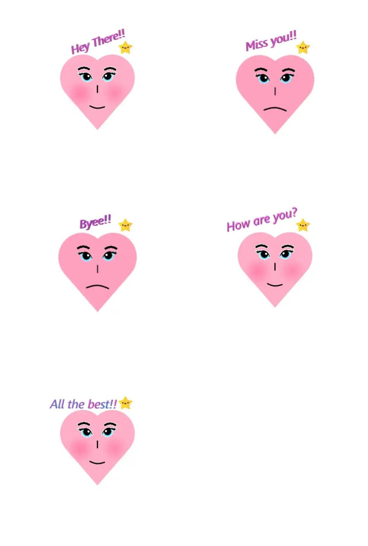 Heart Animation/Cartoon sticker pack for Whatsapp, Telegram, Signal, and others chatting and message apps