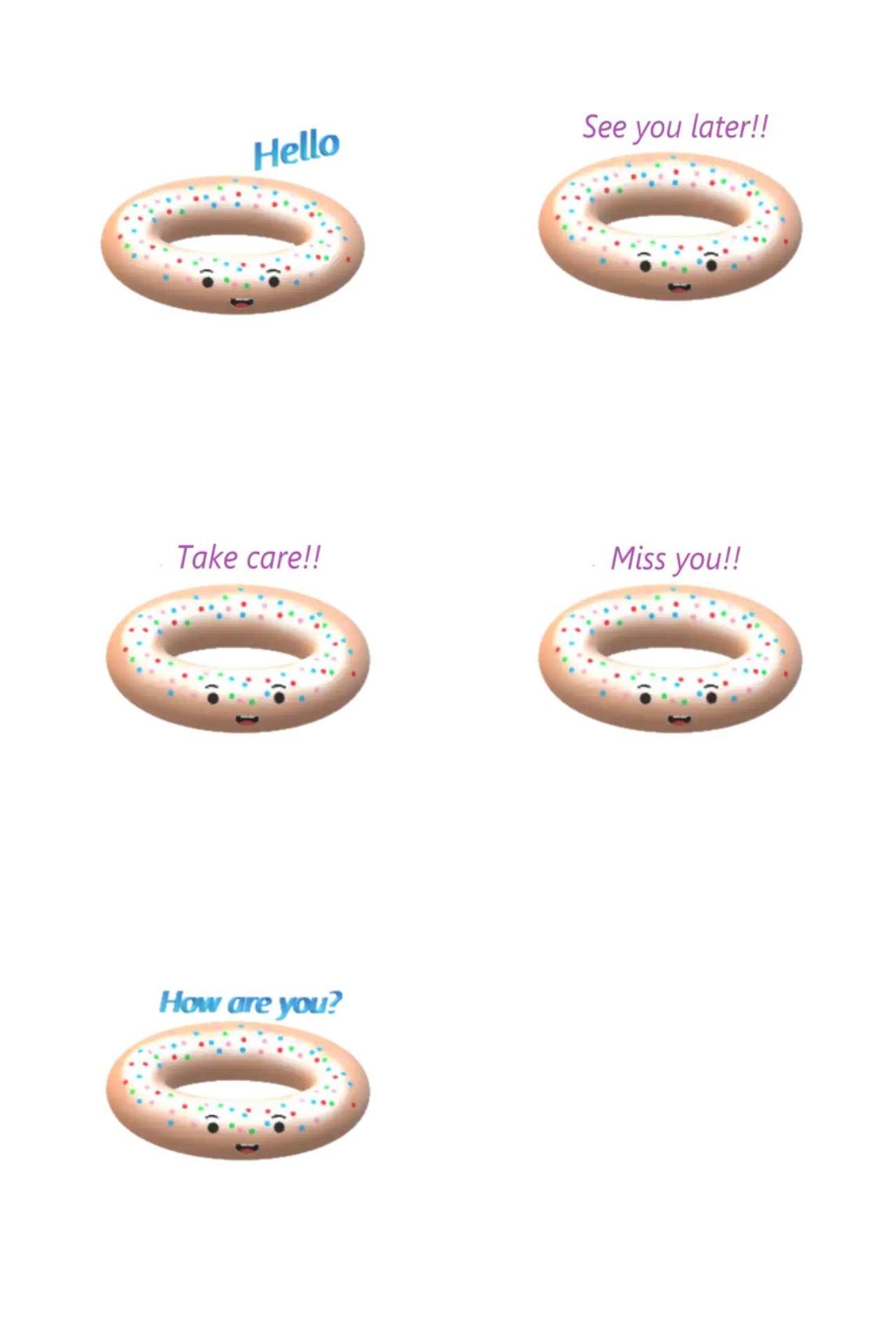 Doughnuts Animation/Cartoon,Food/Drink sticker pack for Whatsapp, Telegram, Signal, and others chatting and message apps