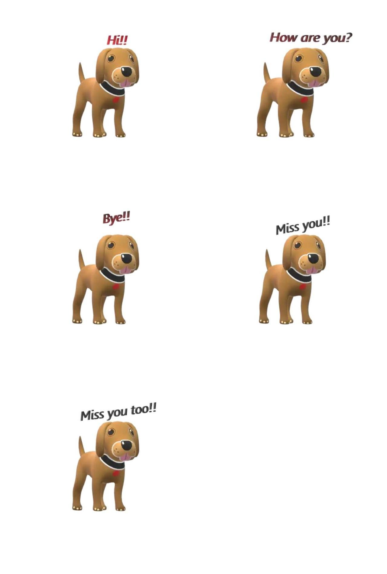 Puppy Animation/Cartoon,Animals sticker pack for Whatsapp, Telegram, Signal, and others chatting and message apps