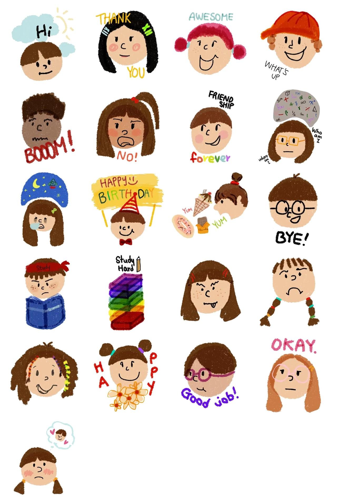 Circle's classmate People,Etc. sticker pack for Whatsapp, Telegram, Signal, and others chatting and message apps