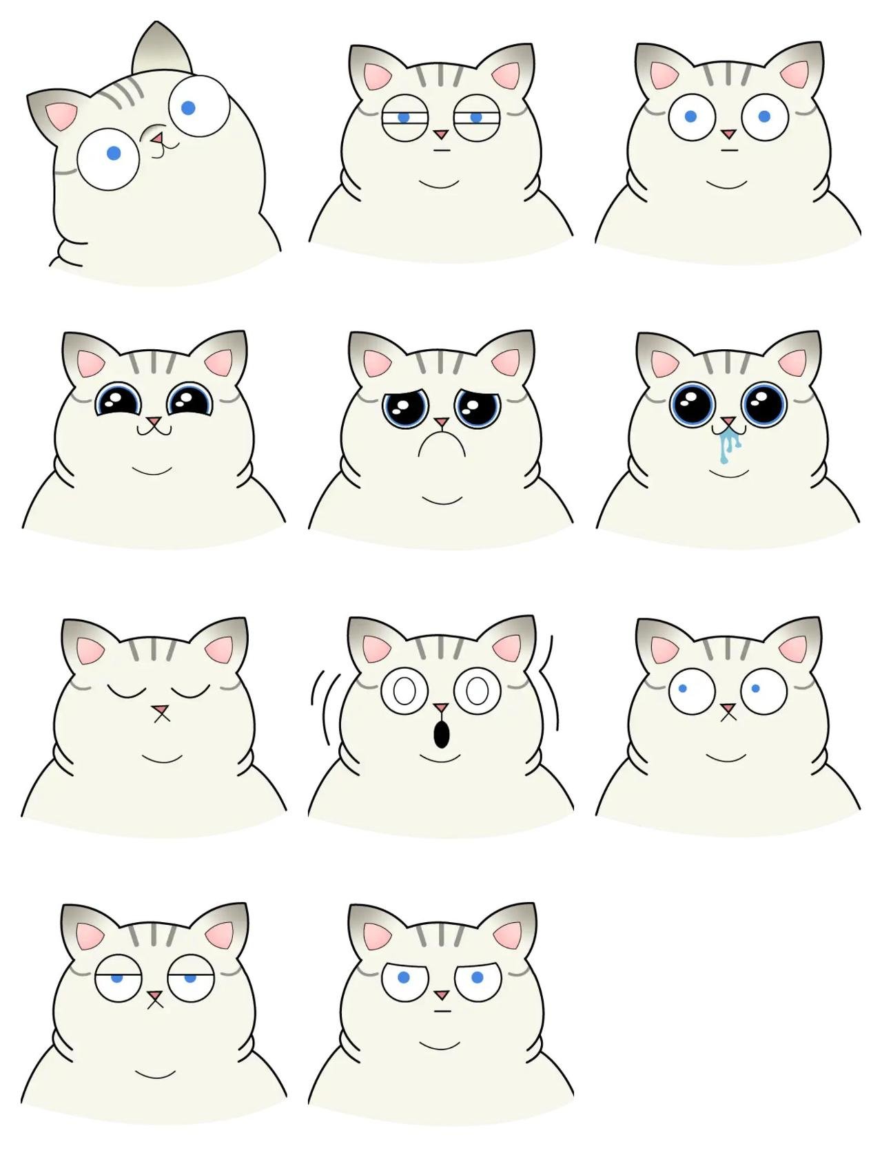 Michu Cat Animation/Cartoon,Animals sticker pack for Whatsapp, Telegram, Signal, and others chatting and message apps