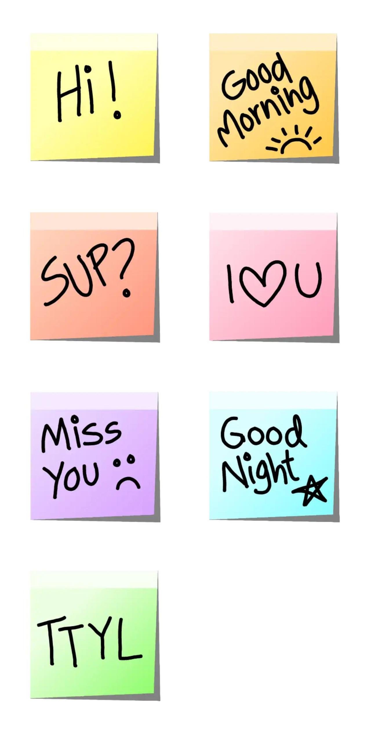 Rainbow Sticky Notes - I Phrases,Etc. sticker pack for Whatsapp, Telegram, Signal, and others chatting and message apps