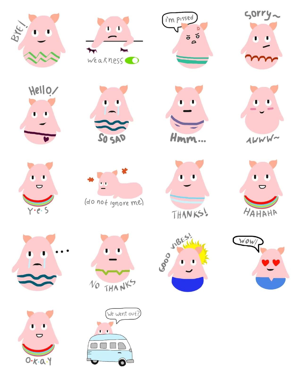 spongy linlin Animation/Cartoon,Phrases sticker pack for Whatsapp, Telegram, Signal, and others chatting and message apps