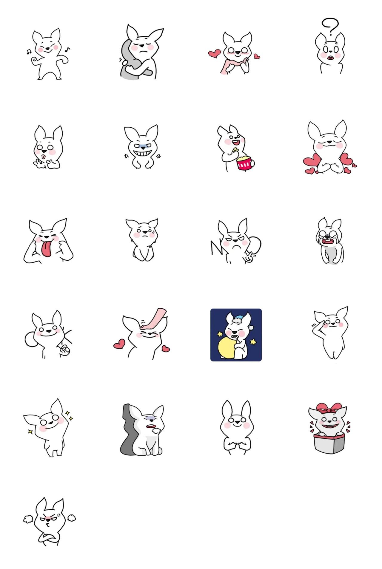 I want to talk about rabbits with big ears Animals sticker pack for Whatsapp, Telegram, Signal, and others chatting and message apps