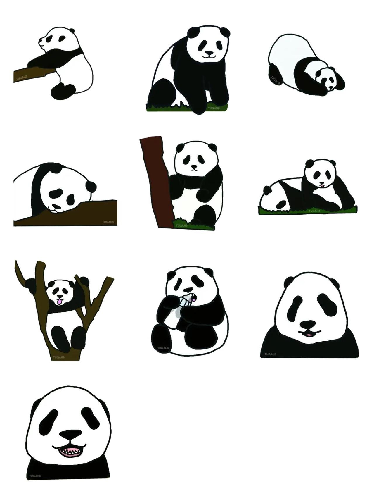 Panda faces Animals,Etc. sticker pack for Whatsapp, Telegram, Signal, and others chatting and message apps