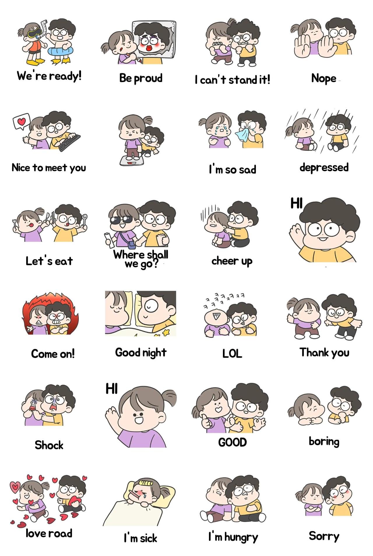 young and hong People sticker pack for Whatsapp, Telegram, Signal, and others chatting and message apps