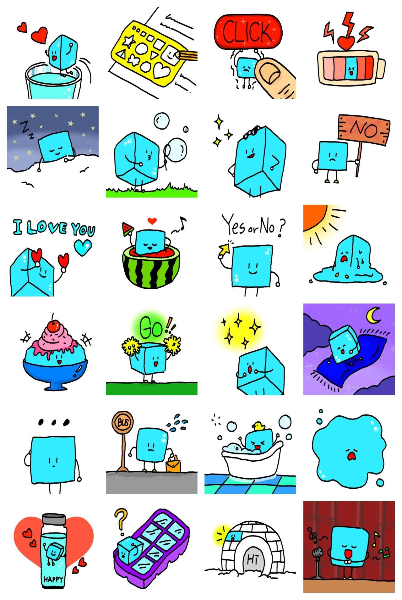 Cute ice Etc. sticker pack for Whatsapp, Telegram, Signal, and others chatting and message apps