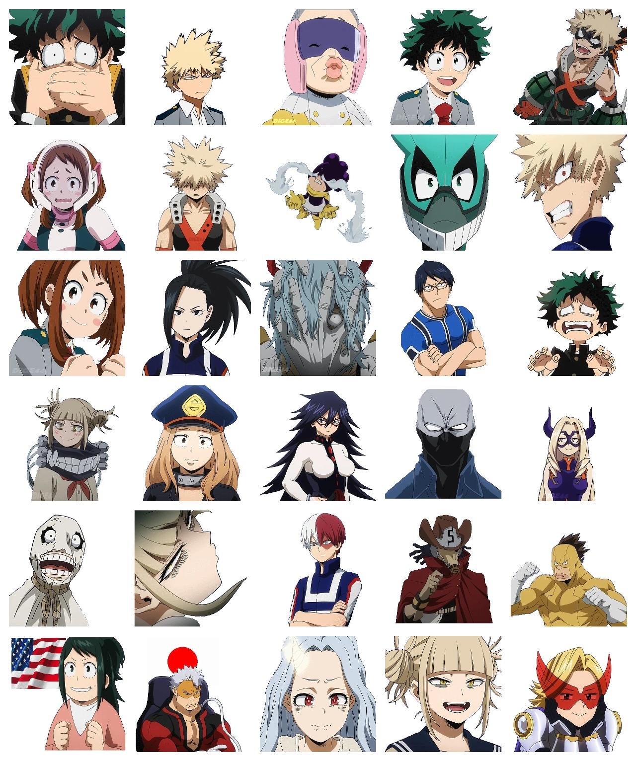 My Hero Academia #16 Anime, My Hero Academia sticker pack for Whatsapp, Telegram, Signal, and others chatting and message apps