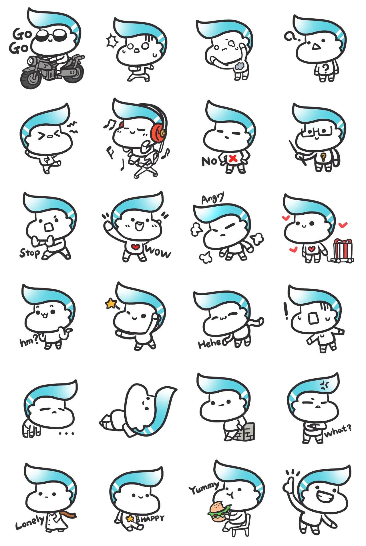 Mint dandy guy People,Romance sticker pack for Whatsapp, Telegram, Signal, and others chatting and message apps